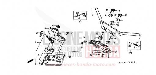 HANDLE PIPE/TOP BRIDGE NX125S de 1995